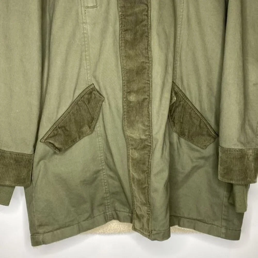 True Religion Green Hooded Parka Jacket: Size Extra Large